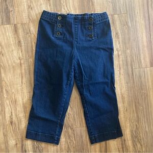 Lauren Ralph Lauren Women Denim Capri’s Size 12 Blue 6 Buttons‎ High Waisted
